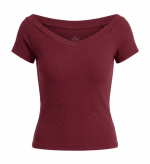 Polo Top de Escote en V
