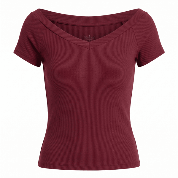 Polo Top de Escote en V