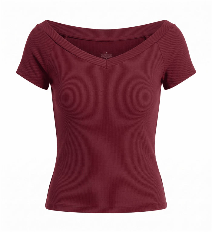 Polo Top de Escote en V